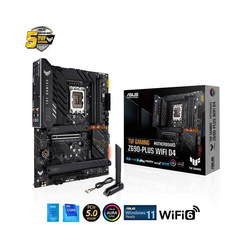 Mainboard ASUS TUF GAMING Z690 PLUS WIFI D4 Intel Z690 Socket 1700 ATX 4 khe RAM DDR4